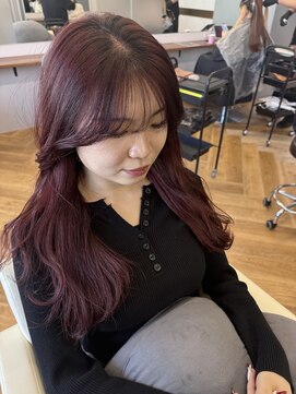 シカ 神戸三宮元町店(Cica) ボルドー 韓国 巻き ロング 髪質改善 三宮