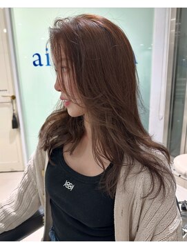 エアー 青山(AIR) アッシュブラウングレージュロングレイヤーカット