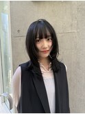 ミディアムレイヤーカットボブウルフ/10代20代/インナーカラー