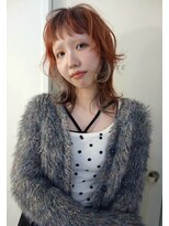 レコ 渋谷(LECO)&nbsp;オレンジベージュデザインカラーレイヤーカット