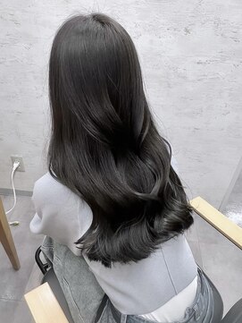 エレ 博多(ere) 【ere博多：川崎】グレージュ×切りっぱなしロング×韓国巻き