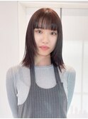 暗めカラー韓国ヘア顔周りレイヤー前髪カット_F0047