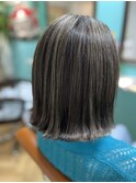 ハイライト切りっぱなしボブ