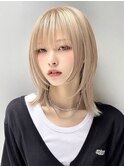 ブリーチカラー/レイヤーカット/ウルフカット/ダブルカラー