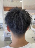 メンズショートツーブロックツイストスパイラル