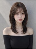 韓国ヘアミディアムレイヤー髪質改善SAYAKA