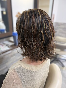 ヘアーララプラス(HAIR lala+) 【HAIR lala+】#パーマ#ベージュ#ハイライト#髪質改善