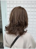 オシャレにオトナカワイく/ミディアムレイヤー/オリーブベージュ