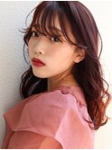 【フェミニン】ピンクベージュ×ゆらぎミディアム