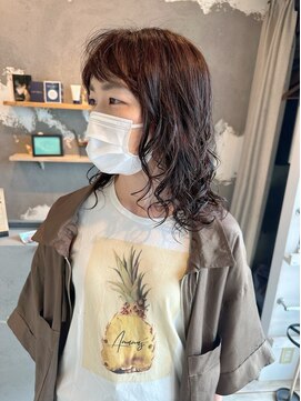 エイチヘア(h hair) 【hhair 四条大宮】ゆるふわミディアムパーマ
