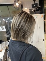 ラフ(LAFF) #バレイヤージュ#グレージュカラー#ボブウルフ#ココアベージュ