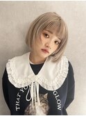 ハイトーンレイヤーボブ/ホワイトベージュ/ベース型におすすめ