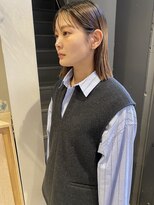 フェンヘアーアイス 中目黒(Fen.hair ici)&nbsp;大人美人透明感艶カラー切りっぱなしミディアム前髪