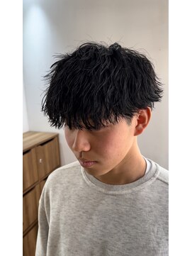 ダブルオオガキ (W-ogaki) 波巻きスパイラルパーママッシュ刈り上げツーブロックメンズ