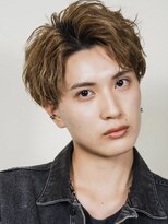 オーシャントーキョー 大阪(OCEAN TOKYO)&nbsp;ハイライトミルクティーベージュツーブロックメンズマッシュ