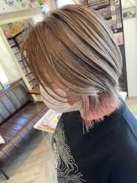 ヘア メイク ココ(hair make coco) ホワイトグレージュ★インナーピンク