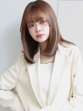 ニーム クルール 国分寺北口店(NEEM Couleur) 大人可愛い小顔ワンレンボブミディ×オリーブベージュ