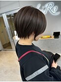 大人ショートボブ丸みショートカットマッシュショート前髪あり