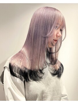 ベレーザ 渋谷(BELEZA) 11300ストレートラベンダーミルクティーホワイトピンク袖カラー