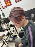メンズバレイヤージュセンターパートハイライト韓国マッシュ