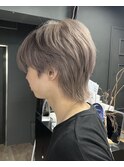 ウルフカット/ハイトーン/ミルクティーベージュ/ダブルカラー