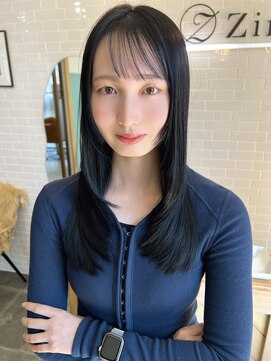 ジーナ 福岡藤崎(Zina) *ブルーブラック×レイヤーカット 福岡/藤崎