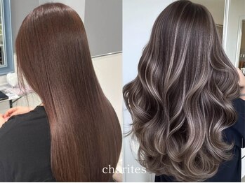 カリテス 富ヶ谷店(charites)の写真/髪質改善する白髪染め/白髪ぼかし/ハイライト/リタッチカラー★ムラなく塗り分け色持ちキープ#代々木公園駅