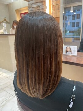 髪質改善/顔周りレイヤーカット/グレージュ[千葉/千葉駅]