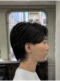 メンズセンターパートウルフセンターパートニュアンスパーマ襟足