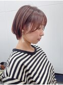 ピンクベージュショート