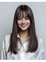 ルシードスタイル アウラ 松戸市五香(LUCIDO STYLE Aura)&nbsp;小顔に見せるヘア×オリーブグレーで透明感黒髪カタログ級の艶感