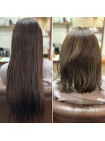 ブラン(Blanc。) 【岐阜市Blanc。】黒染め縮毛履歴・広がり抑える魔法のカット