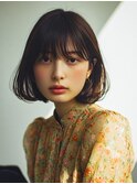 ショコラブラウン/ショートボブ/前髪あり/大人ボブ/ミニボブ