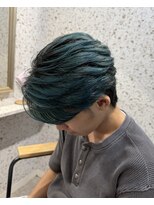 ラニヘアサロン(lani hair salon) モスグリーン/センターパート/エンドカラー/グラデーション/