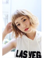 ヘアデザイン アネーロ(hair design anello) 《anello》ショートバング　カジュアルウェーブ