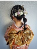振袖 金粉 水引き 飾り 玉ねぎ ポニーテール ヘアアレンジ
