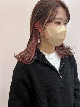 アンス 大阪梅田(ANs.) 20代30代大人可愛い透明感ピンクイヤリングカラー大人ボブ