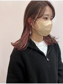 20代30代大人可愛い透明感ピンクイヤリングカラー大人ボブ