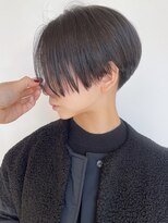 モリオフロムロンドン 原宿本店(morio from London)&nbsp;【morio 原宿】黒髪刈り上げハンサムショート　前下がり耳かけ
