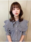 大人可愛いくびれミディアムぱつっとバング