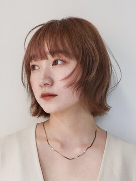 シスタ(SISTA) 外はねくびれボブオレンジブラウンオレンジベージュ【自由が丘】