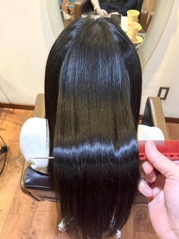 ヒュッゲ ティーシーエス 武蔵中原店(hygge-t.c.s)の写真/髪が扱いやすくなったとの声多数！ダメージレスでまっすぐなりすぎないナチュラルなストレートが叶う♪