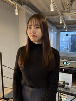 小顔似合わせカットオリーブベージュ透明感艶感カラーレイヤー