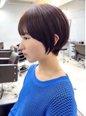 ミニウルフチェリーブラウンホワイトグレージュフェザーパーマ
