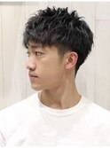 アイロンパーマ無造作理容室ツーブロックマッシュメンズ