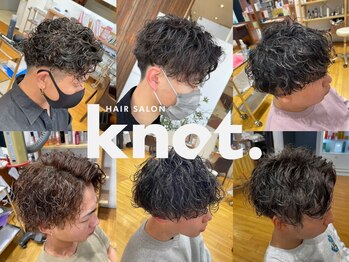 ノット(knot.)の写真/22時まで営業、仕事帰りに通えるサロン、再現性の高いメンズパーマで朝のセットが楽に！