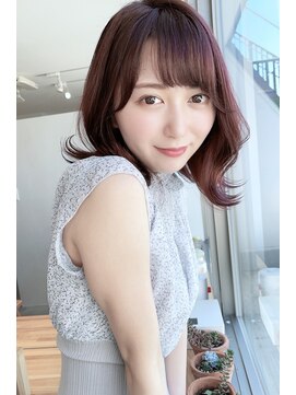 ケアアンドデザイン 今里本店(care&design fulfill) 【ピンクブラウン】【外ハネミディアム】20代30代40代