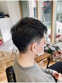刈り上げアップバング