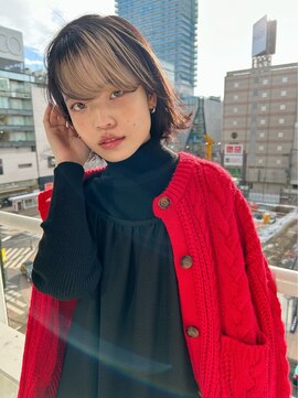 イトシテ ミニボブ×ハイライトカラー【担当 ジン トモヒト】