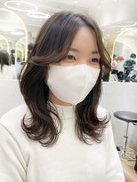 ロンドプランタン 恵比寿(Lond Printemps) 前髪なし おくれ毛とくびれミディアム ミルクティーベージュ